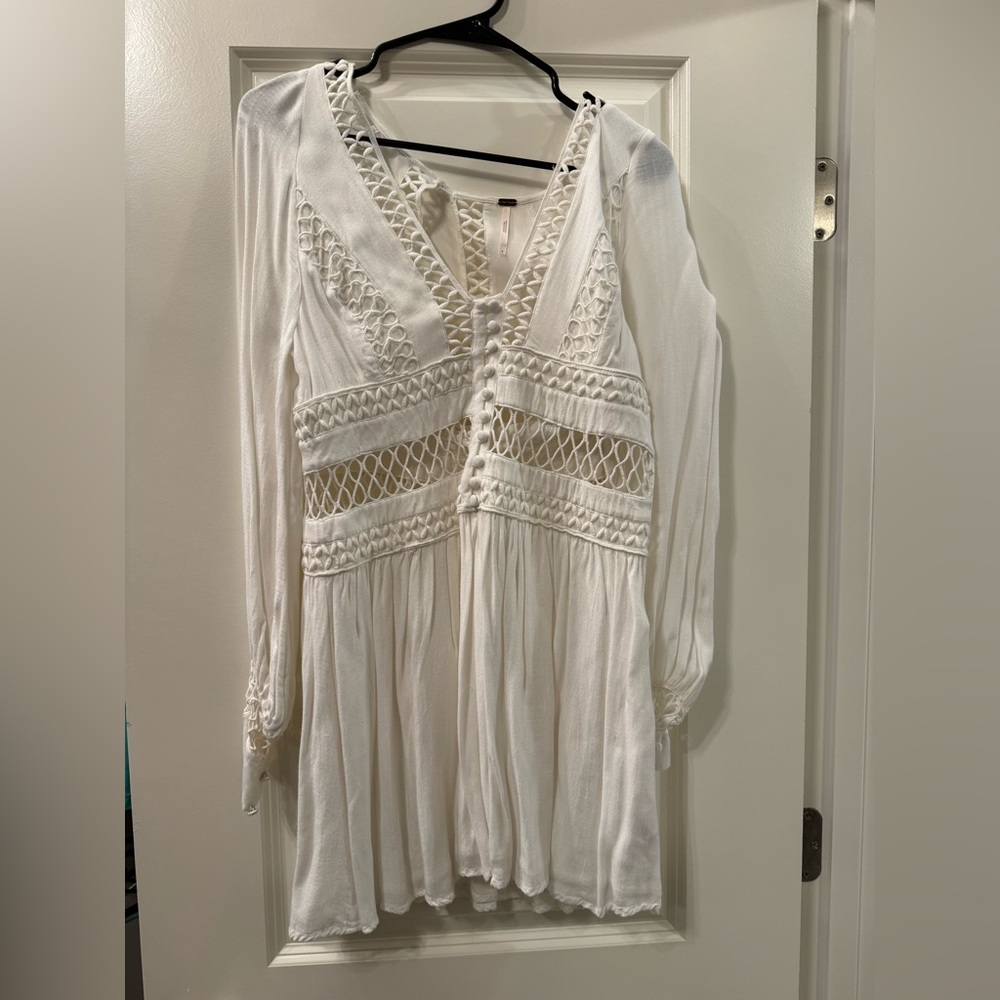 Free people long sleeve white dress